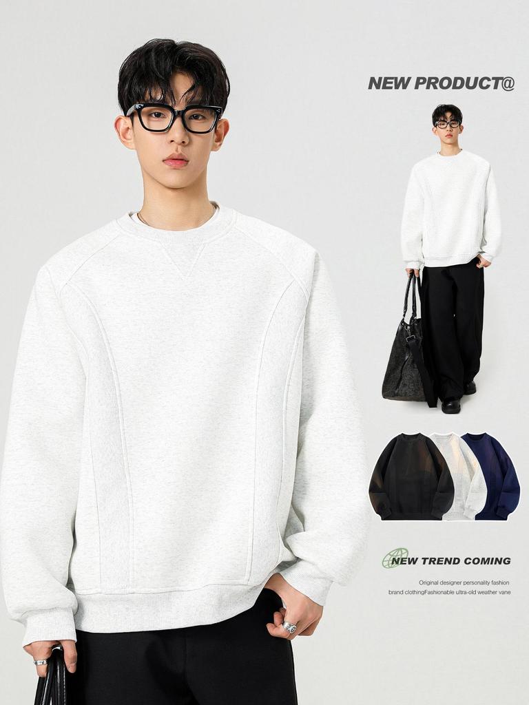 ACU Menswear | American Boxy Patchwork Hoodie 2026 - Trendy Loose Fit Pullover for Men