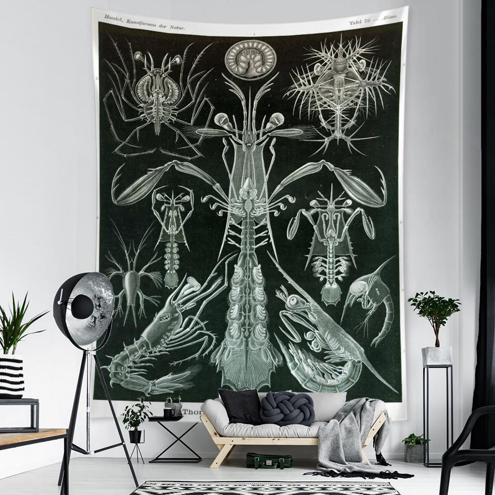 

Пример морской жизни, картина, гобелен, настенная карта Таро, хиппи, богемный стиль, психоделическое искусство, домашний декор 95x70cm