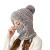 1pc Winter Lined Knit Hat with Earflap, Windproof and Warm Hooded Neck Gaiter for Outdoor Cycling, Warm Hat, Christmas Hats