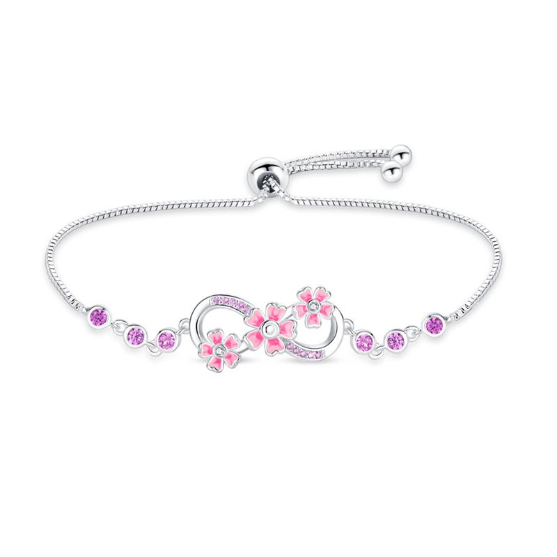 Fashion Lucky Sunflower Pendant Bracelets for Women Sparkling Zircon Infinity Symbol Bracelet Valentine's Day Jewelry