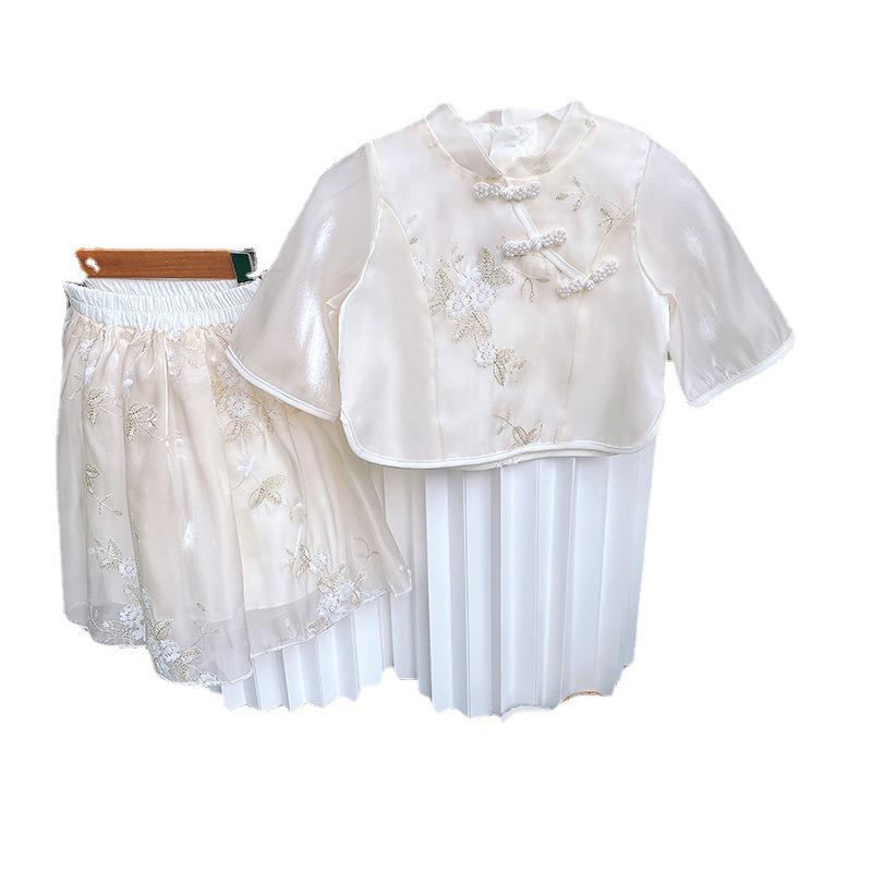Summer 2026 Girls' Hanfu Two-Piece Set: Stylish Chinese Top + Skirt