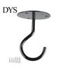 Flower Basket Hanger 1 Set Wall Mount Hook Anti-rust Sturdy Strong Load-bearing Non-falling Hanging Things Ceiling Wrought Iron for Home
