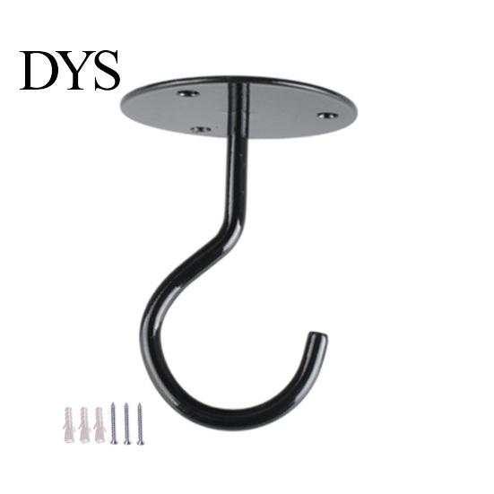 Flower Basket Hanger 1 Set Wall Mount Hook Anti-rust Sturdy Strong Load-bearing Non-falling Hanging Things Ceiling Wrought Iron for Home