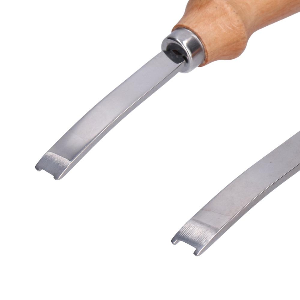 3pcs Wide Mouth Edge Skiving Tool Wooden Handle Leathercraft Trimmer  DIY Leatherwork