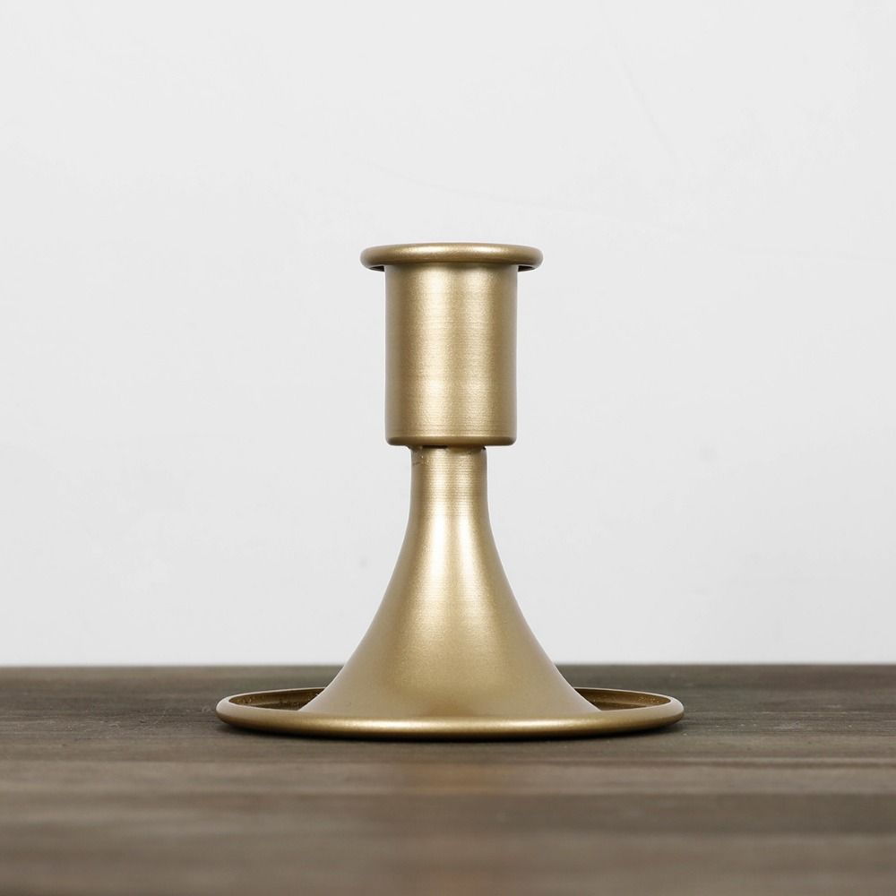 Iron Taper Candle Stand Retro Vintage Candlestick Holder Gold Taper Candle Stick  Home Decoration