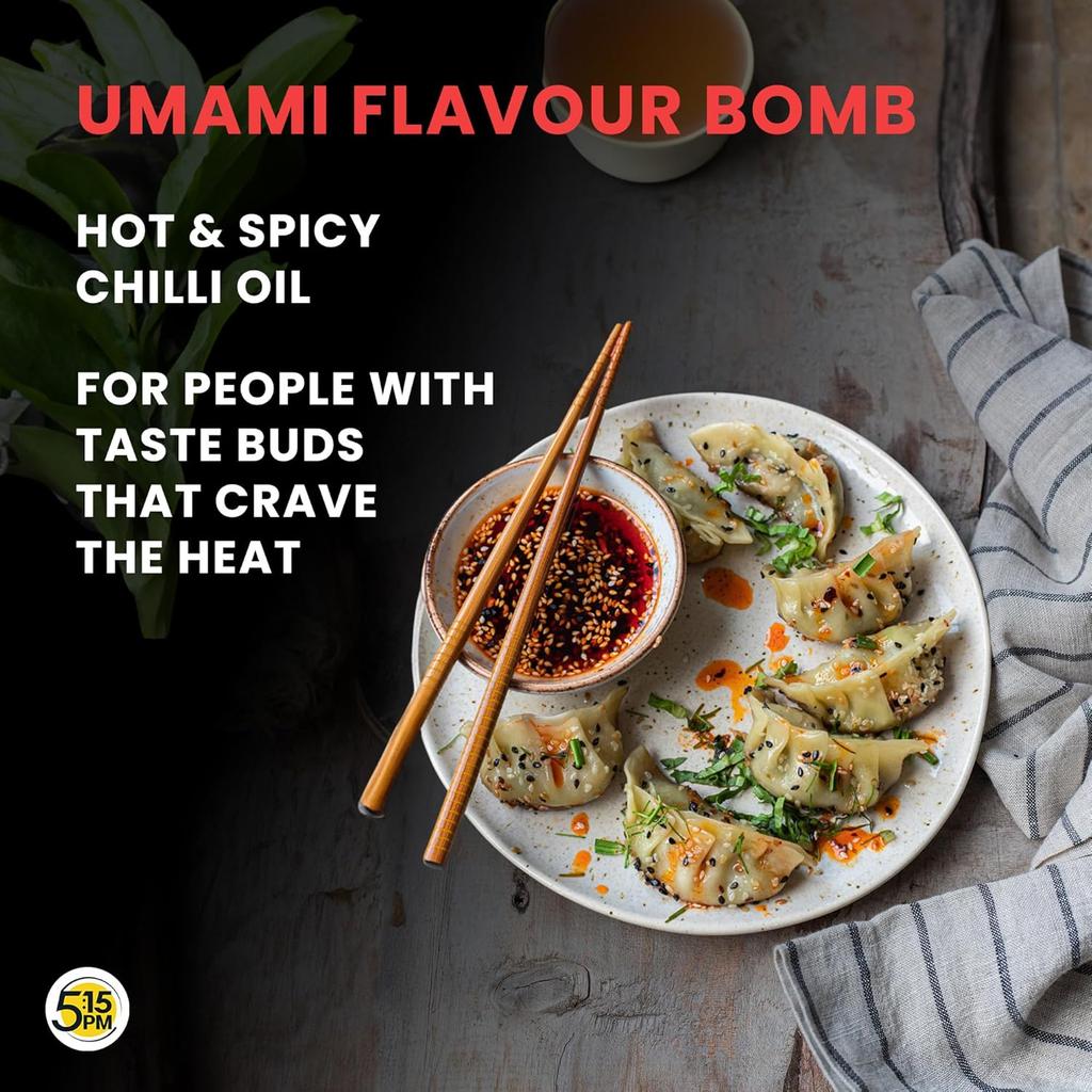 5:15PM Korean & Crispy Chilli Oil 200g X Pack of 2 | Sichuan Style Chilli Paste for Noodles, Stir-Fries & Pizza