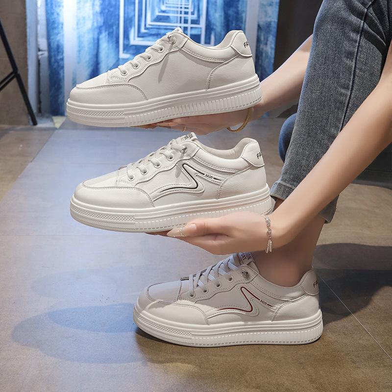 Dexun Little White Shoes Women's Spring 2025 New Popular Versatile Student Flat-soled Sports Shoes Soft-soled Casual Board Shoes