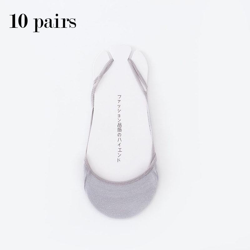 10 Pairs Thin Garter Cotton Boat for Women Forefoot Thickened Pad Shockproof Anti-slip Invisible No-drop High Heel Socks