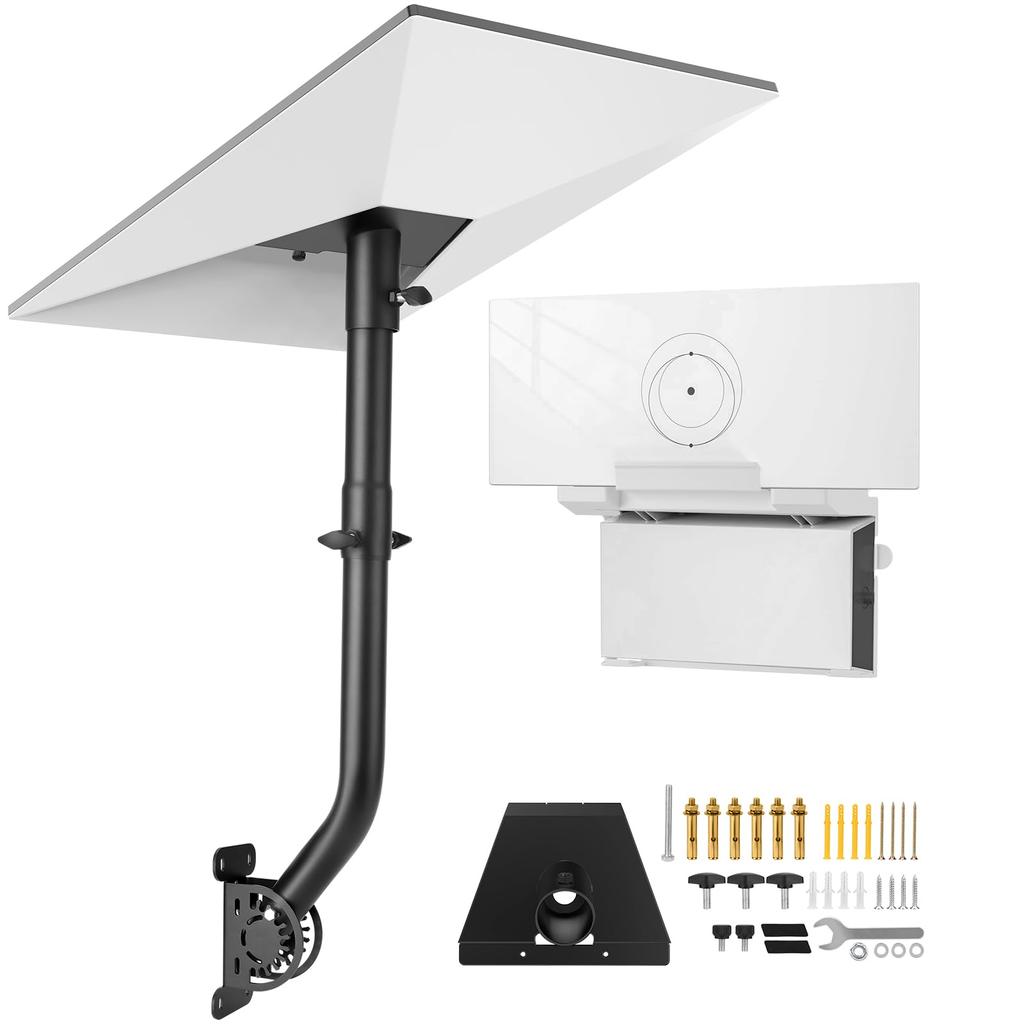 PAHTTO Starlink Gen 3 Mount 28.3-inch Adapter 2-in-1 Router Satellite Dish Wall Roof Evas Mount Kit All-metal 360-degree Rotatable Pole