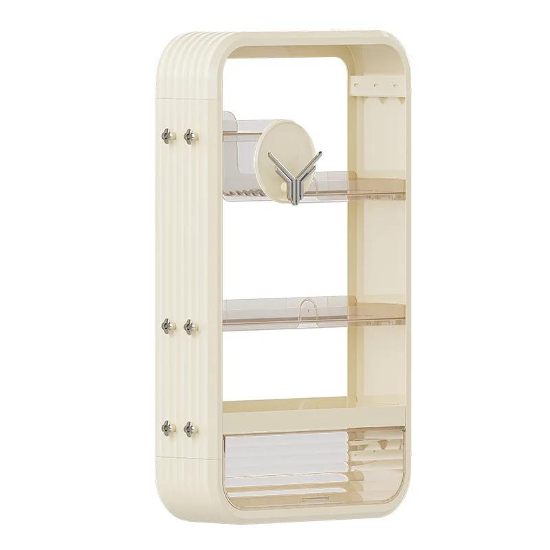 Non Perforated Kitchen Storage Rack Multi-layer Wall Seasoning Rack Bathroom Skincare Product Storage Rack Kitchen Storage Shelf