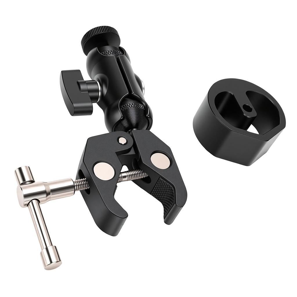 Satellite Clamp Mount 1 4 Inch 20 Thread Aluminum Alloy Satellite 360 Degrees  Adjustable Clamp Bracket with Pipe