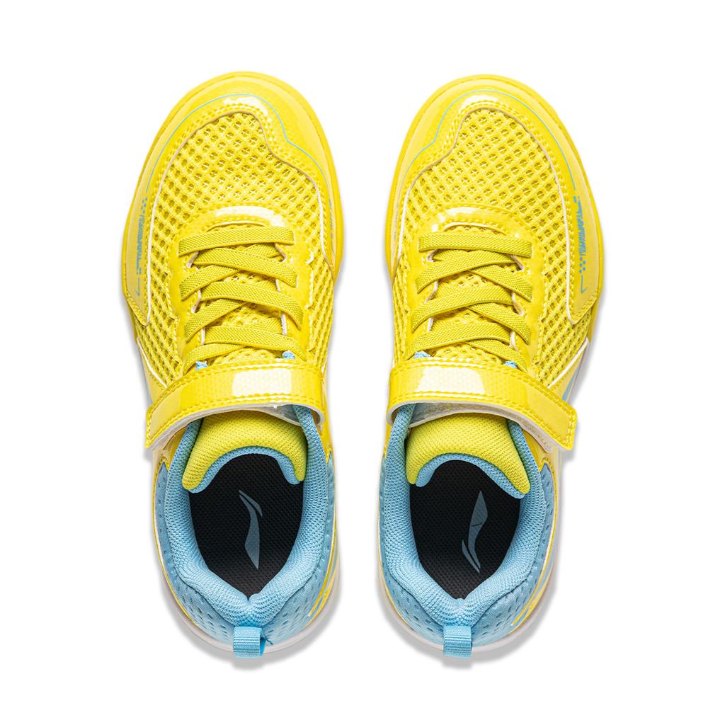 Li Ning Kids Qilin 3.0 Mesh Cool Comfortable Shock Absorbing Breathable Low Top Training Shoes Kids Training Shoes Yellow Blue APPU033-2