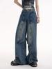 American Vintage High Waist Design Jeans Women Fashion Casual Patchwork Loose Pants Female High Street Irregular Harajuku Cowboy Slacks