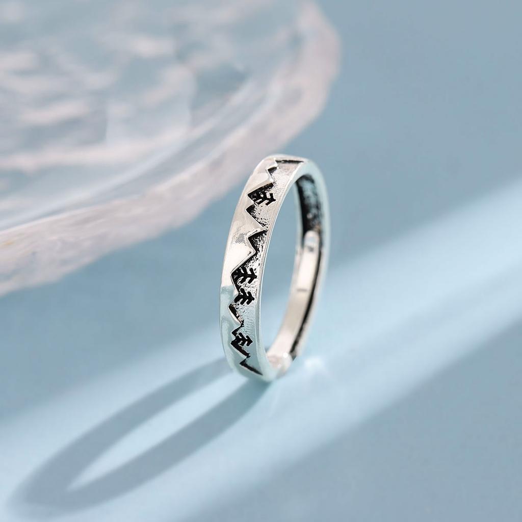 New Simple Personality Sweet Retro Christmas Tree 925 Sterling Silver Jewelry Wave Exquisite Opening Rings  R119