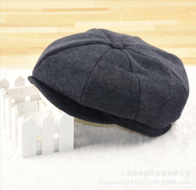 Men's Hat European and American Checkered Octagonal Hat Forward Hat Autumn and Winter Cap Painter Hat Newsboy
