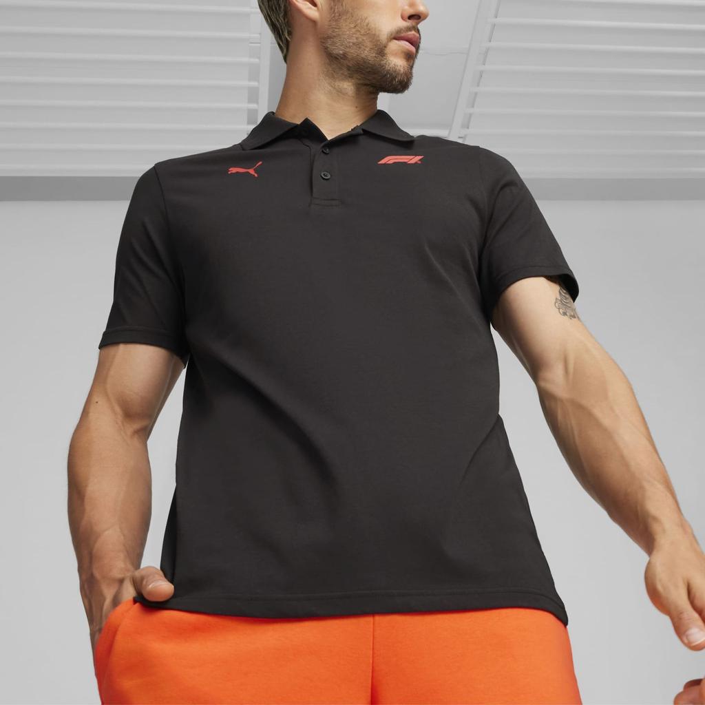 Puma Ess Logo Comfortable Short Sleeve Polo Shirt Men tops Black 625852-01