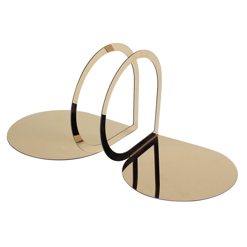 Simple Nordic Geometric Hollow Musical Notes Metal Bookends Bookcase Model House Sales Office Study Office Decorations