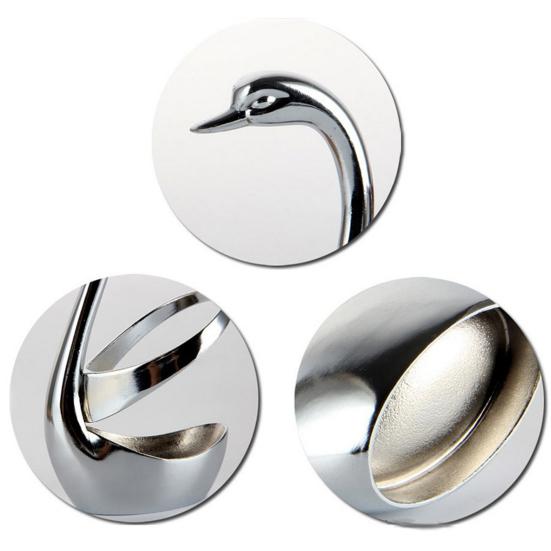 Flatware Organizer Round Creative Stainless Steel Swan Base Holder for Kitchen