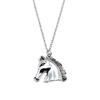 Horseshoe Charm Necklace  Animal Pendant For Horse Lovers Cowboy Western Jewelry 43cm Chain