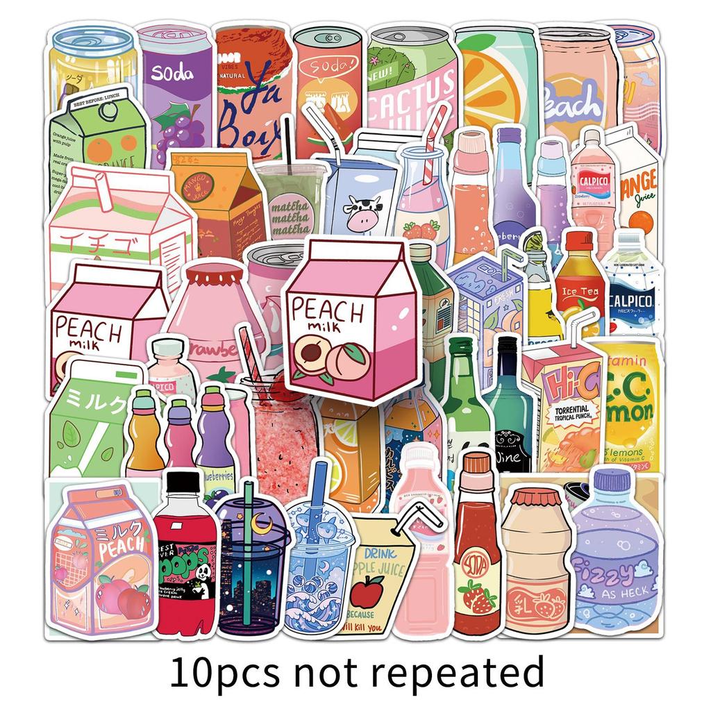 50 Pictures Ins Style Fresh Beverage Bottle Personalized Suitcase Laptop Water Cup PVC Decoration Stickers