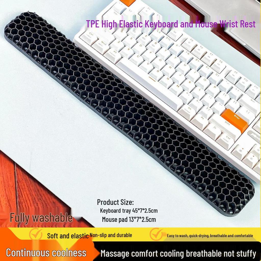 New Type Computer Keyboard & Mouse Pad with Soft, Non-Slip, Breathable Wrist Support