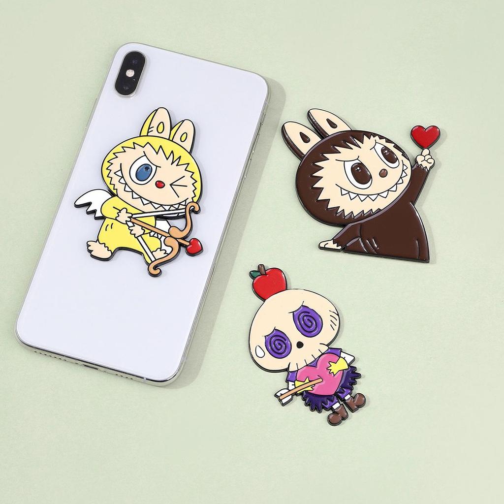 Halloween Labubu Cartoon Metal Magnet & Sticker for Fridge, Car, and Phone Case