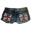 Y2K Retro British Style Flag Graphic Print Mini Shorts Harajuku Gyaru Denim Shorts Women Goth Slim Fit Hip Low Rise Short Pants
