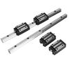 2Pcs HG15-300mm Cast Iron Linear Guide Rail with 4Pcs HGH15 Linear Bearing Slide Block Black