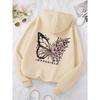 Rose Butterfly Graphic Unisex Hoodie with Drop Shoulder Sleeves