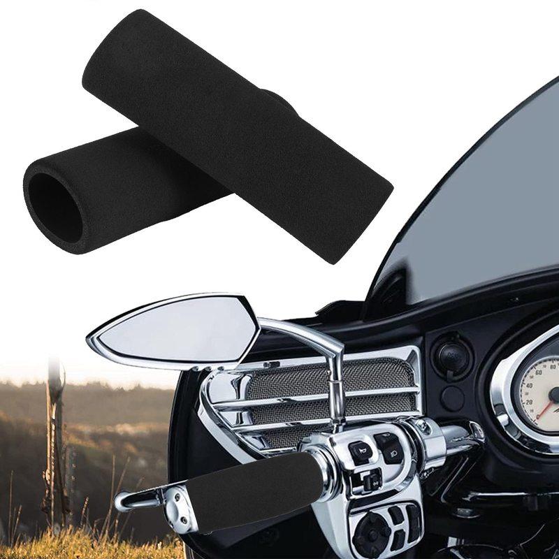 AA92-Motorbike Motorcycle Slip-On Foam Anti Vibration Comfort Handlebar Grip Cover