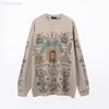 Hip Hop Retro Style Mens Hoodies & Sweatshirts American Y2k Streetwear Casual Tops Print Loose Long Sleeve O-Neck Pullovers Sweatshirts