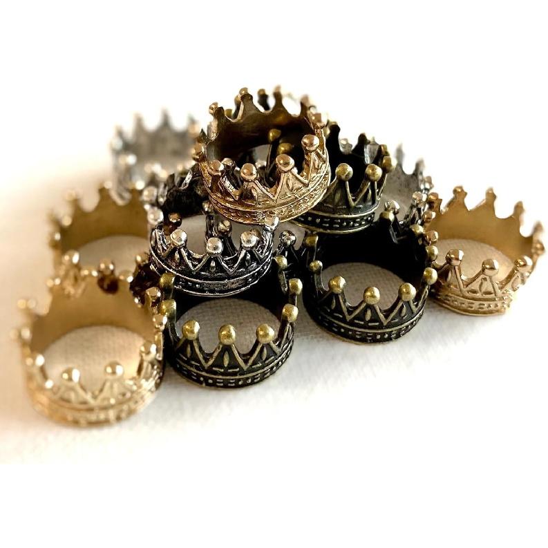 Dollhouse Mini Crown, Metal Doll Crown Dollhouse Miniature 1/12 Scale, Tiny Miniature Crown, Mini Alloy Crown, Dolls Headwear Accessories (4PCS)