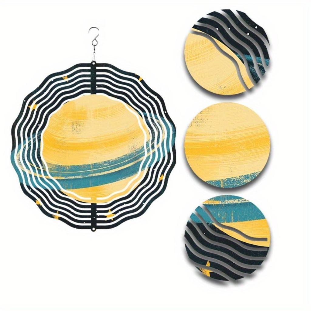 Golden Saturn on Black - Stylish Metallic Wall/Lawn Art for Christmas & Beyond