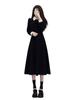 Women's Black Long Sleeve Dress - Elegant Early Autumn 2025 Collection