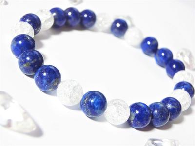 Lapis Lazuli On Your Stream of Good Crack Quartz Power Stone Bracelet for Natural Stone Approximately 17cm Size for Kanoishi [Genuine Wrist!
