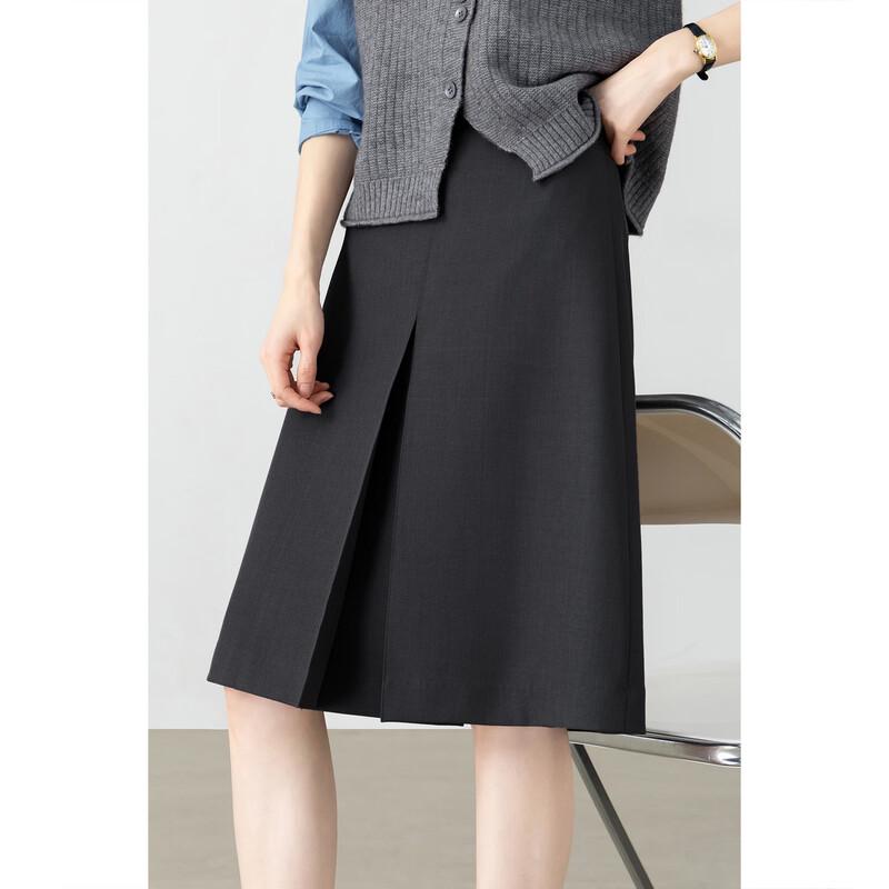 Women's Elastic Waist Pleated A-line Midi Skirt