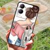 Für Vivo Y17s Hülle Mode Cartoon Schwarz Silikon Weiche Rückseite Hülle Für Vivo Y17s Handyhülle Cover 6,56" Y 17 s Funda Coque