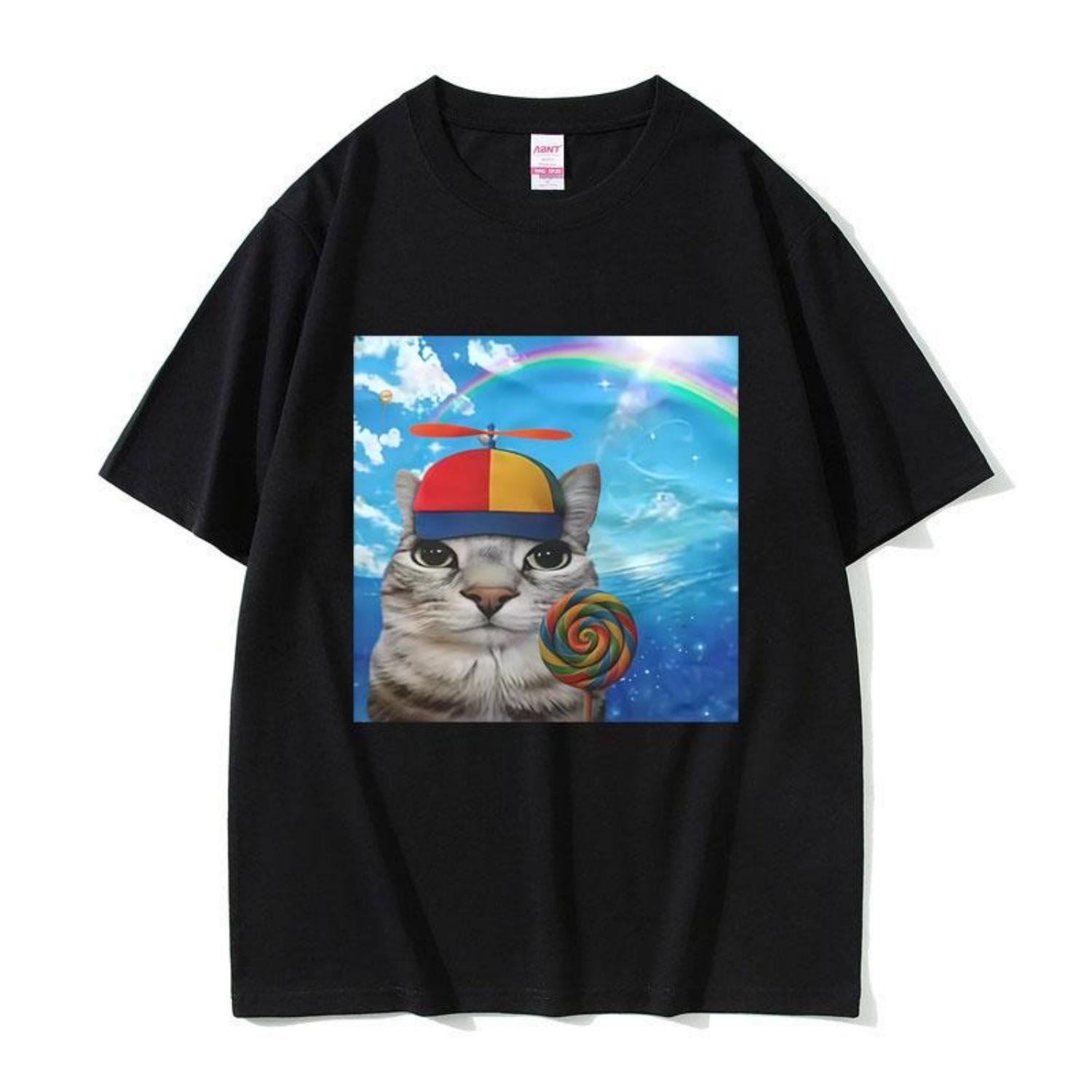 

Cat Funny Meme Graphic Tshirt Men Fashion Oversized Streetwear Mens Casual Humor Short Sleeve T Shirts 100 Cotton Tees XXXXXL чорний