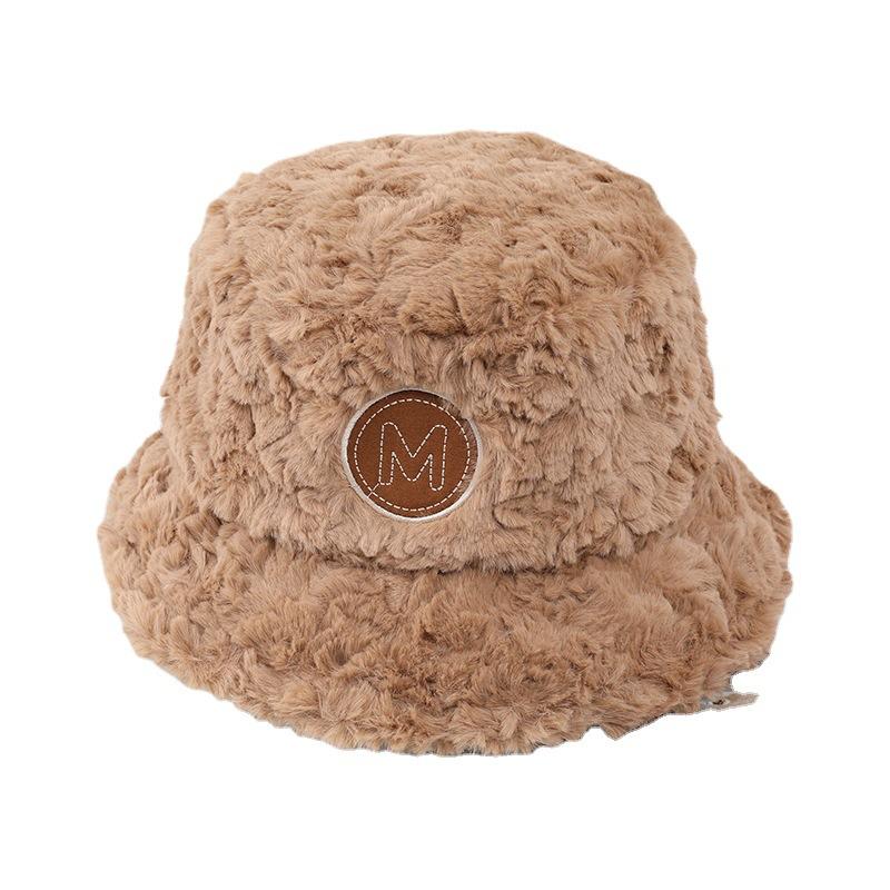 New Hat for Women's Winter Letters Imitation Mink Hair Warmth Thickened Fisherman Hat Korean Style Fashion Internet Celebrity Plush Pot Hat
