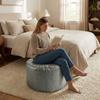 Unstuffed Bean Bag Cover Large Capacity Pouf Cover Non-Slip Round Lazy Sofa Covers  Home Use