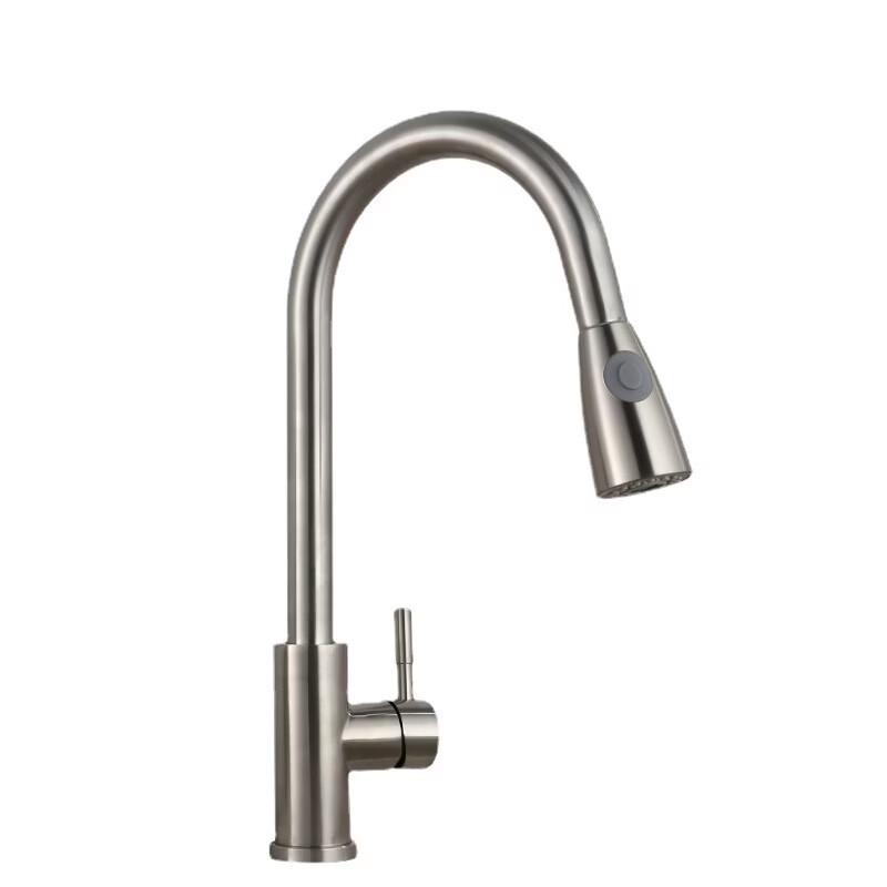 304 Stainless Steel Spring Pull-Out Kitchen Faucet
