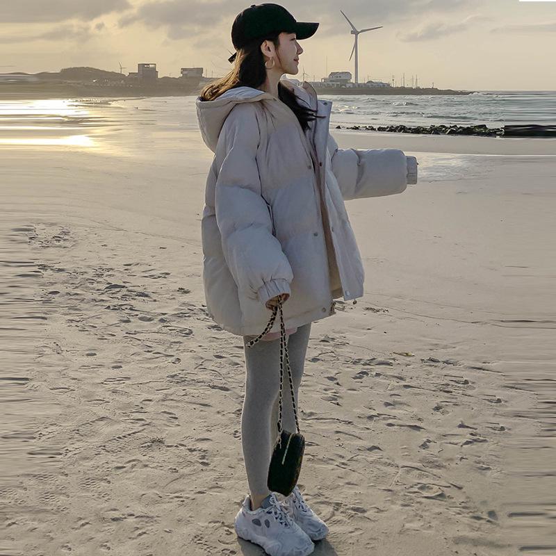 Hong Kong-Style Women's Loose Thick Hooded Jacket for Autumn/Winter