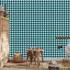 Colorful Retro Checkered Wallpaper in Turquoise and White for Living Room and Bedroom 50x1000