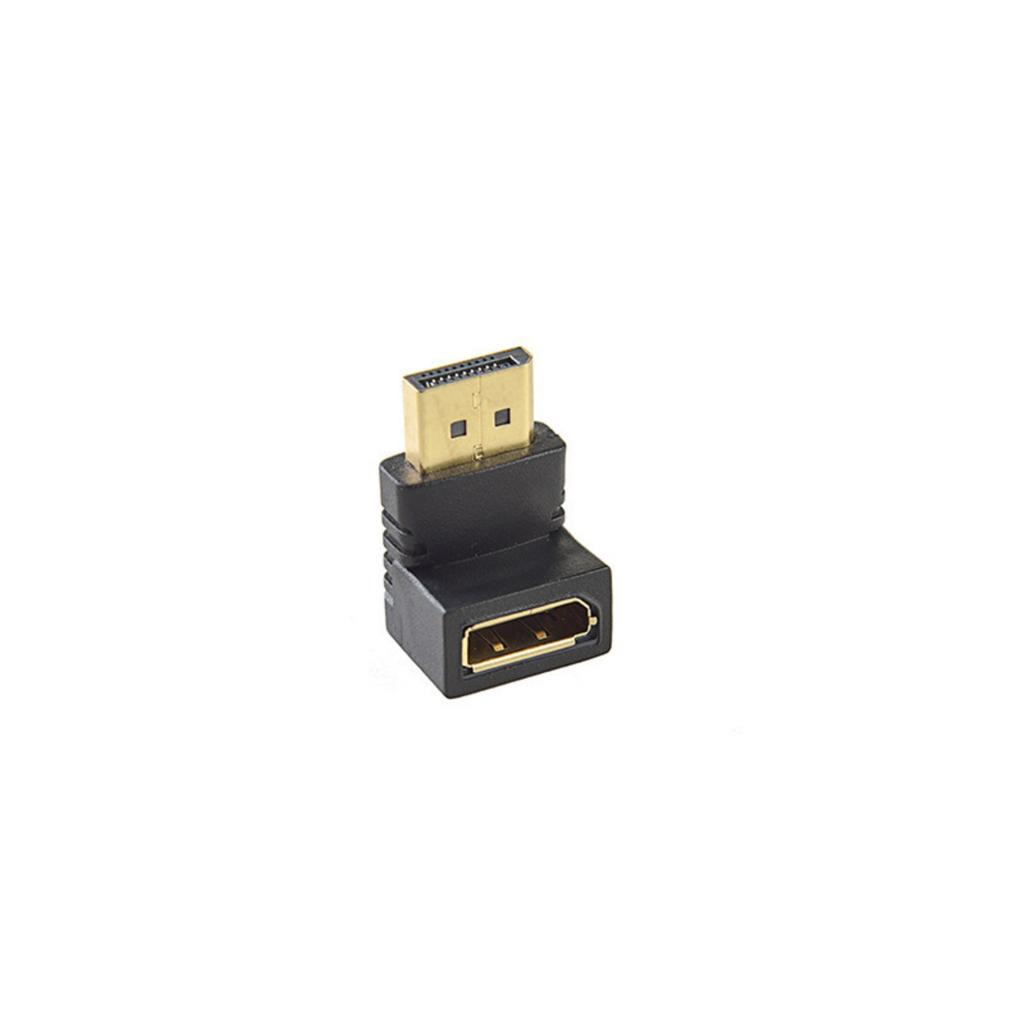 Right Angle Adapter Male to Female Gold Plateds Connectors for Limited Space Setup Supports 90 Degree