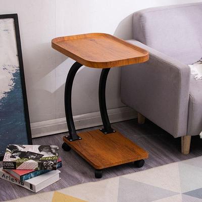 Modern Minimalist C-Shaped Side Table: Movable with Wheels for Living Room, Sofa, or Bedside Use.
