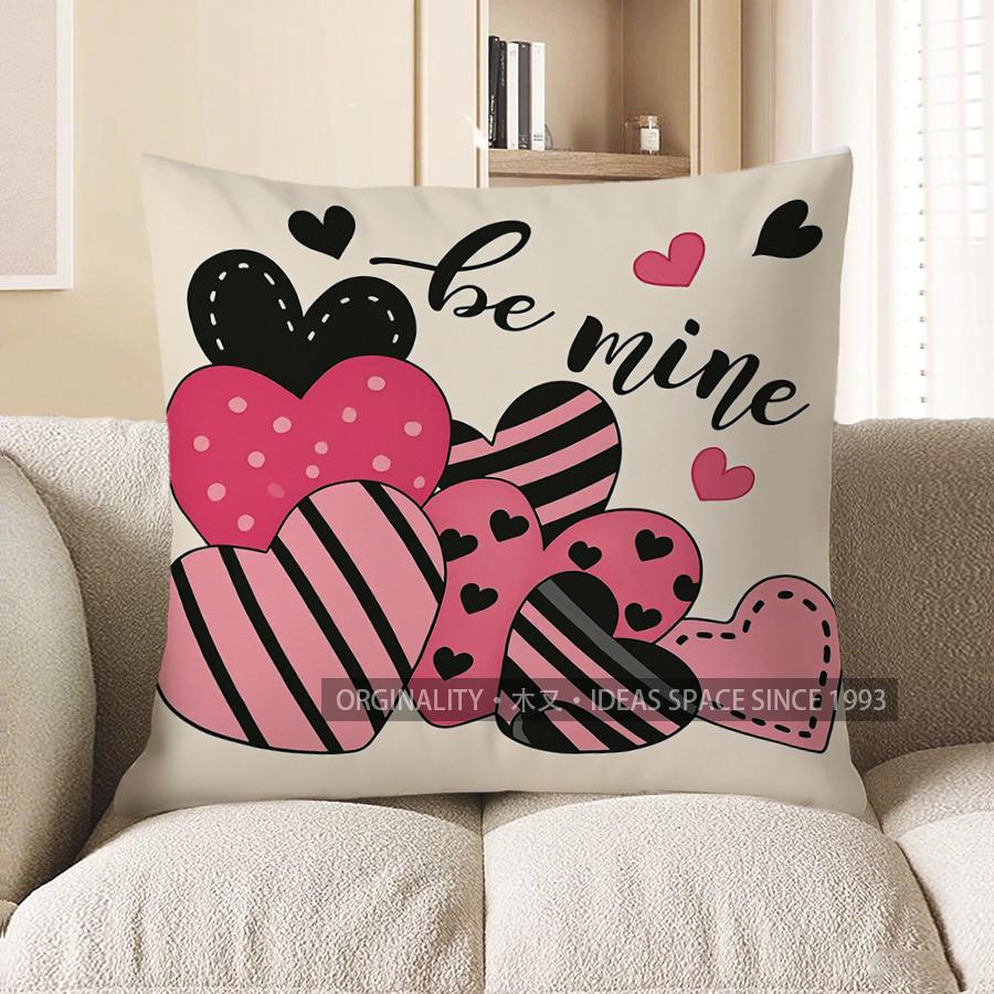 Домашний Декор Будь Моим Подушка с Принтом Сердечек Чехол на Подушку Чехол на Подушку для Дивана Спальни Автомобиля 40x40cm