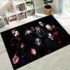 Slipknot Pentagram Logo Area Rug Non Slip Mat, Vintage Dark Wood Grain Carpet for Game Room Rock Fan Decor