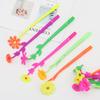 5PCS Soft Silicone Flowers Gel Pens Colorful Flowers Ballpoint Pen 0.38mm Black Ink Pen School Office Stationary For Kids Gift