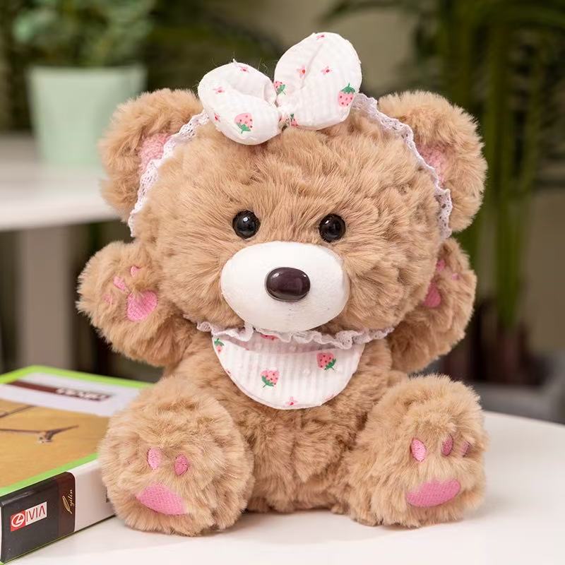 22cm Simulation Healing Series Little Bear Doll Plush Toy Handmade Doll Cartoon Anime Cute Pillow Cushion Decoration Children's