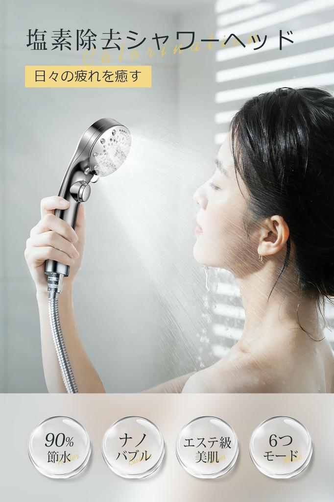 Shower Head with Micro-Nano Bubble Function [Over 90% Water Saving, Moisturizing Hair, Chlorine Removal, and Scalp Cleansing] Water-Saving, High Water